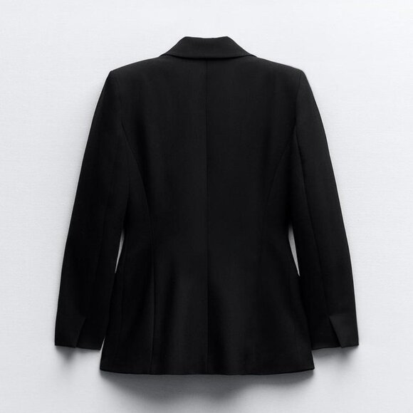 ZARA SATIN COLLAR BLAZER - Picture 8 of 10